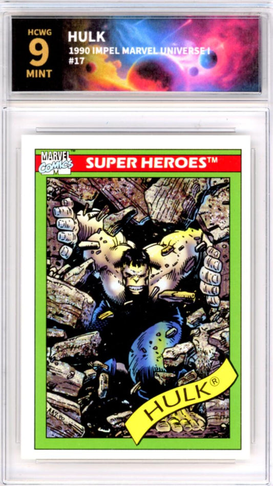 1990 Impel Marvel Universe I #17 Hulk Graded Mint HCWG 9 Image 1