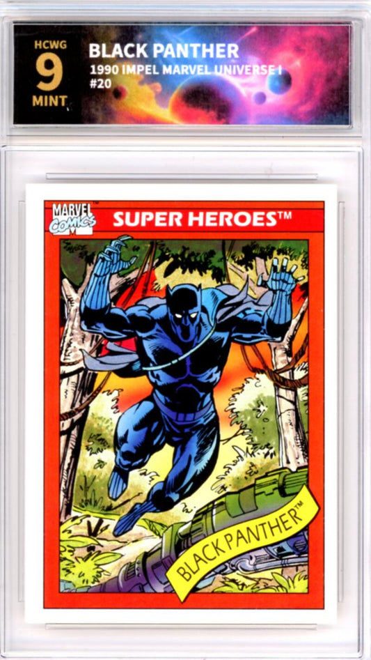 1990 Impel Marvel Universe I #20 Black Panther Graded Mint HCWG 9 Image 1