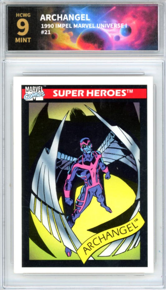 1990 Impel Marvel Universe I #21 Archangel Graded Mint HCWG 9 Image 1