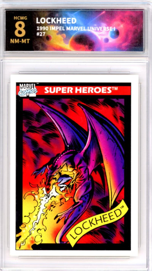 1990 Impel Marvel Universe I #27 Lockheed Graded NM-Mint HCWG 8 Image 1