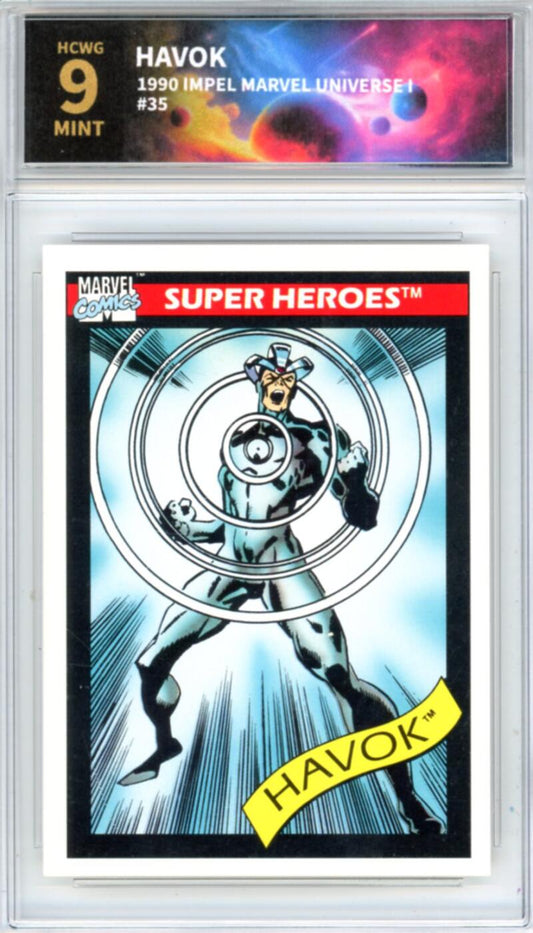 1990 Impel Marvel Universe I #35 Havok Graded Mint HCWG 9 Image 1