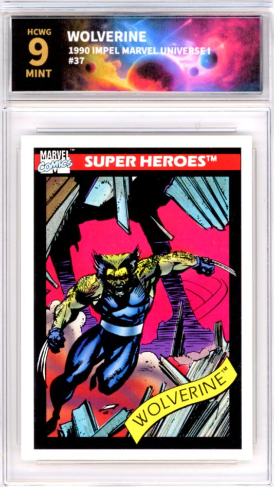 1990 Impel Marvel Universe I #37 Wolverine Graded Mint HCWG 9 Image 1