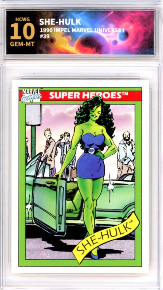 1990 Impel Marvel Universe I #39 She-Hulk Graded Gem Mint HCWG 10 Image 1