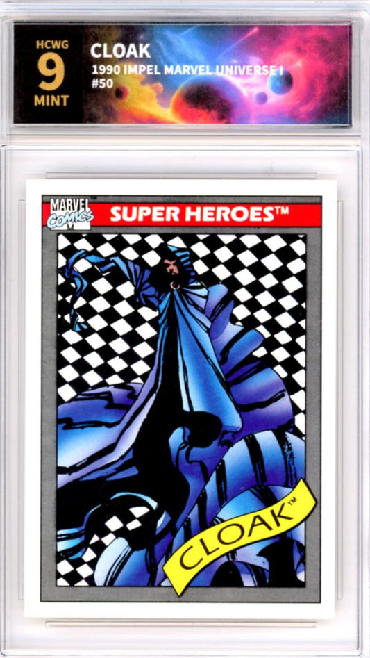 1990 Impel Marvel Universe I #50 Cloak Graded Mint HCWG 9 Image 1