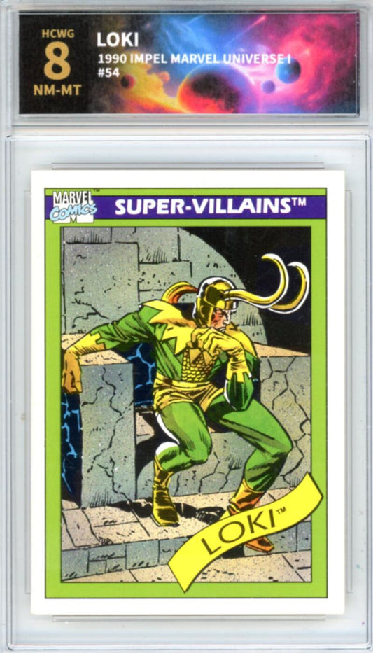 1990 Impel Marvel Universe I #54 Loki Graded Mint HCWG 8 Image 1