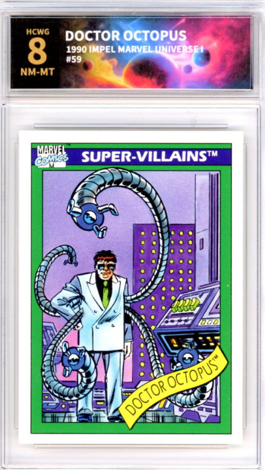 1990 Impel Marvel Universe I #59 Doctor Octopus Graded Mint HCWG 8 Image 1