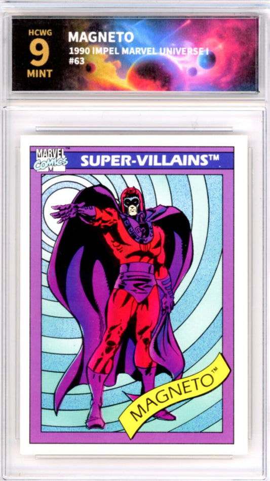 1990 Impel Marvel Universe I #63 Magneto Graded Mint HCWG 9 Image 1