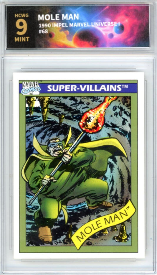 1990 Impel Marvel Universe I #68 Mole Man Graded Mint HCWG 9 Image 1