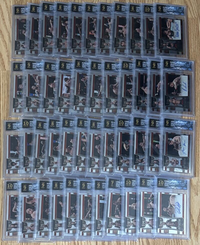 2022 Select UFC Octagon Action Signatures Auto Complete Graded HCWG Set 1-45  Image 3