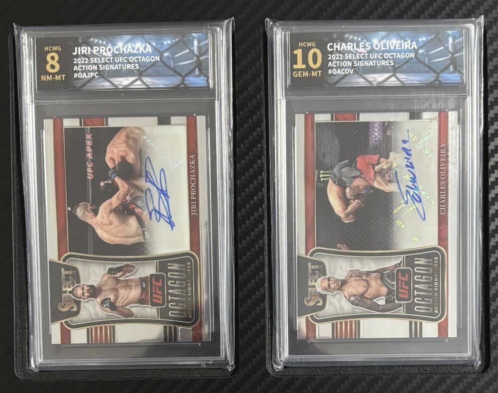 2022 Select UFC Octagon Action Signatures Auto Complete Graded HCWG Set 1-45  Image 4