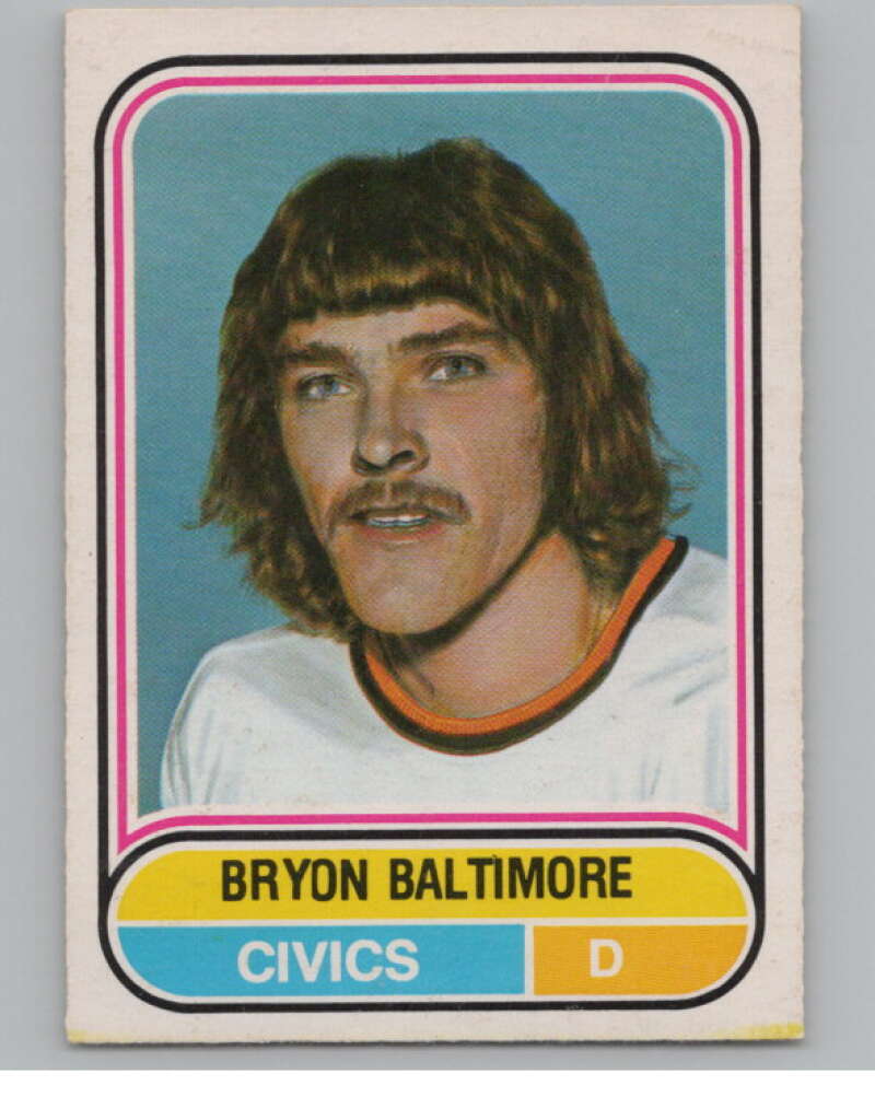 1975-76 O-Pee-Chee WHA #9 Bryon Baltimore  RC Rookie Ottawa Civics  V103144 Image 1