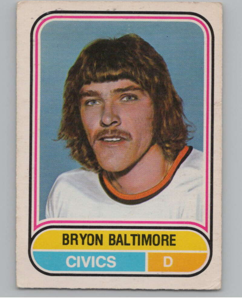 1975-76 O-Pee-Chee WHA #9 Bryon Baltimore  RC Rookie Ottawa Civics  V103145 Image 1