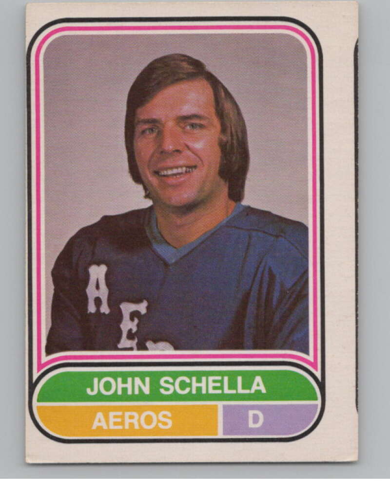 1975-76 O-Pee-Chee WHA #21 John Schella  RC Rookie Houston Aeros  V103156 Image 1