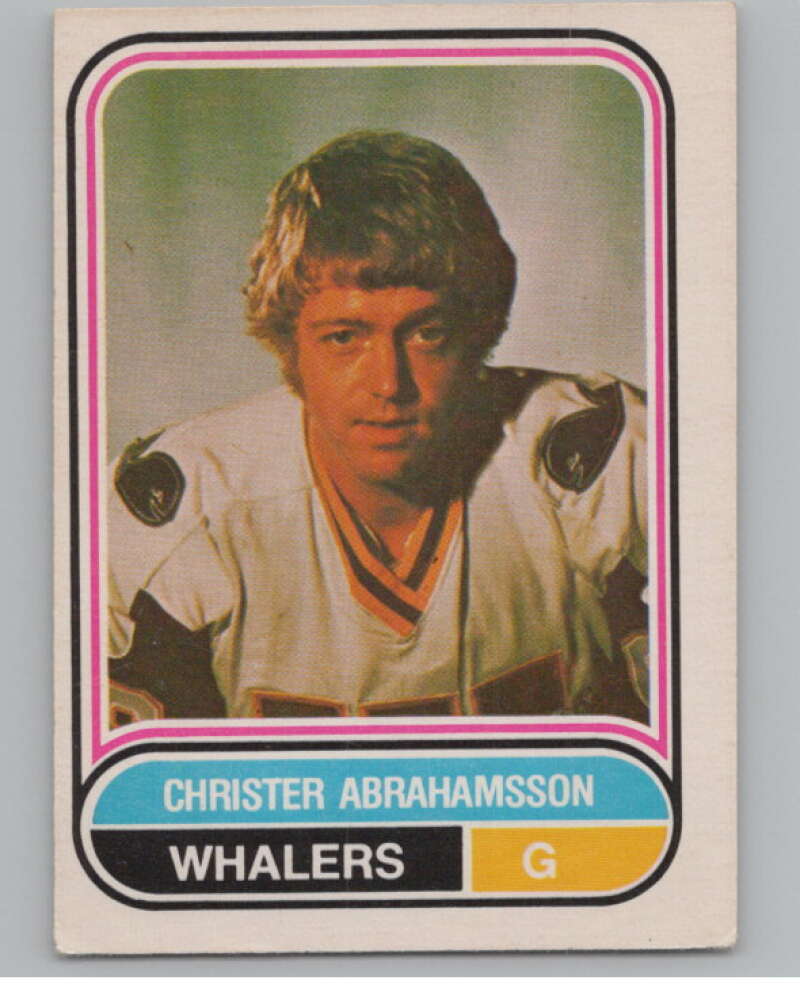 1975-76 O-Pee-Chee WHA #28 Christer Abrahamsson  RC Rookie Whalers  V103161 Image 1