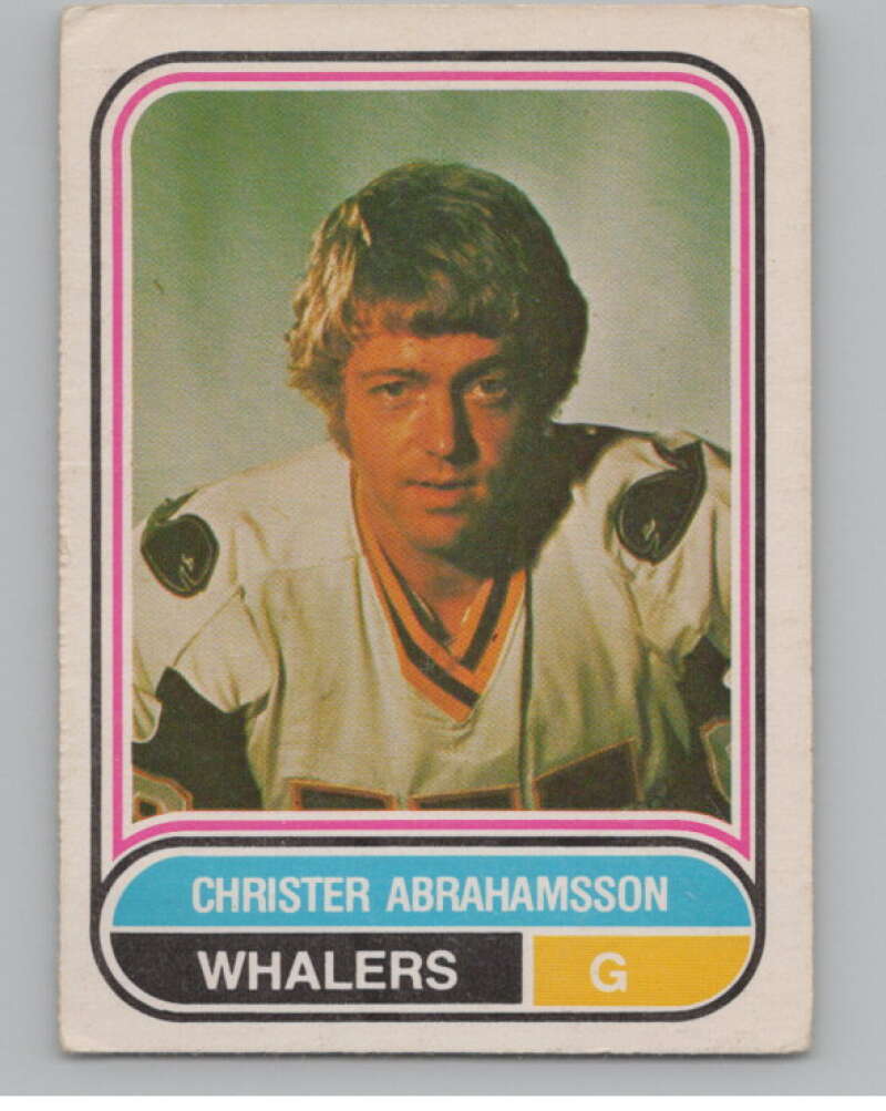 1975-76 O-Pee-Chee WHA #28 Christer Abrahamsson  RC Rookie Whalers  V103162 Image 1