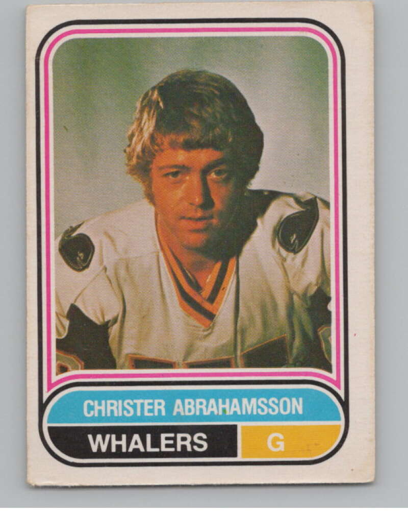 1975-76 O-Pee-Chee WHA #28 Christer Abrahamsson  RC Rookie Whalers  V103163 Image 1