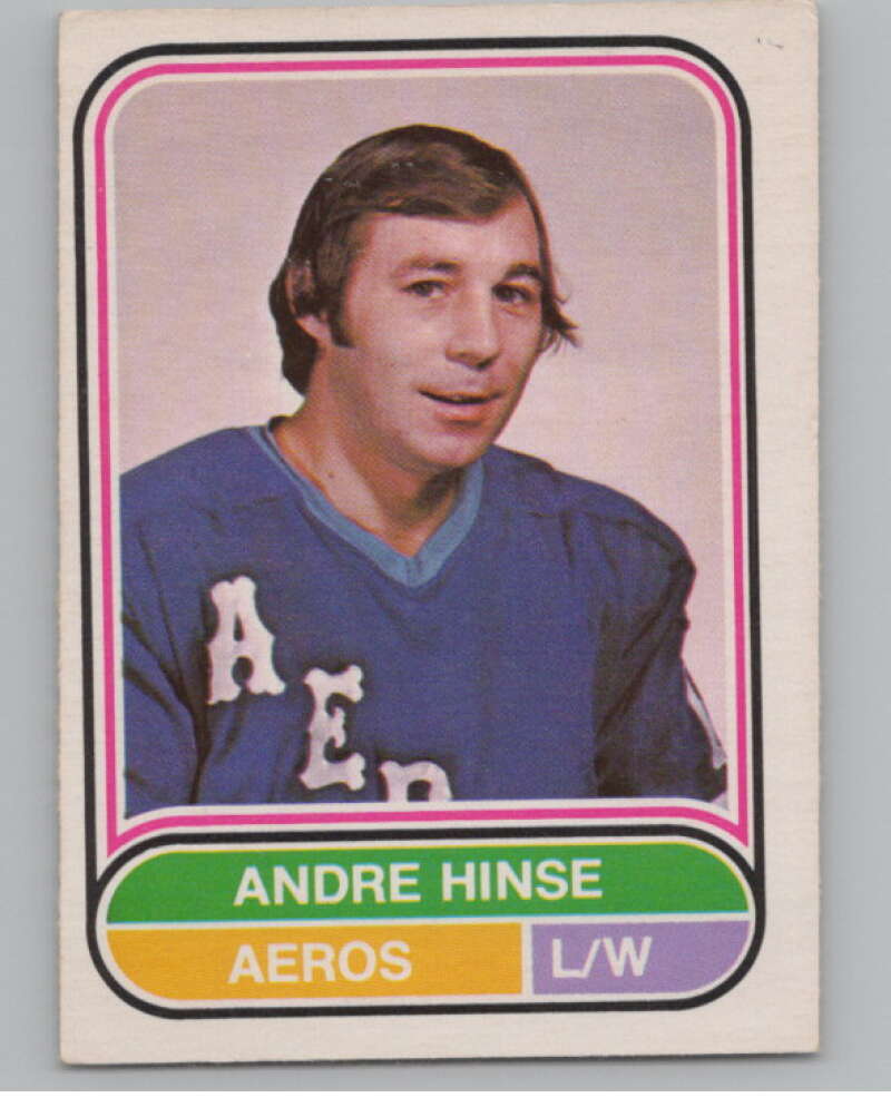 1975-76 O-Pee-Chee WHA #35 Andre Hinse  RC Rookie Houston Aeros  V103174 Image 1