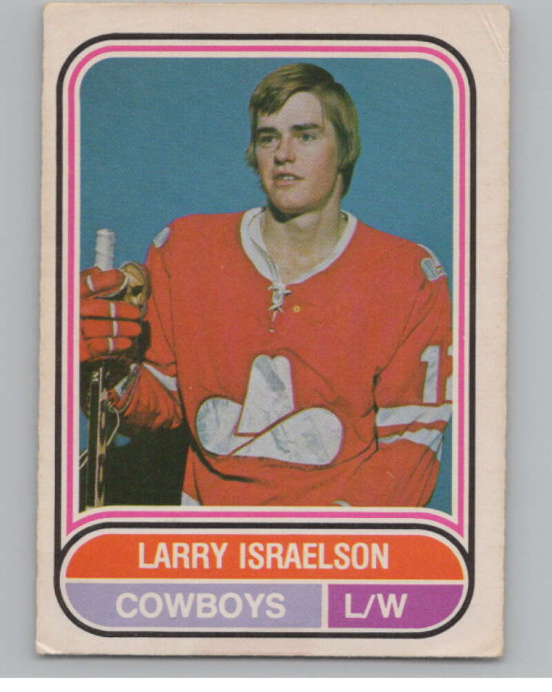1975-76 O-Pee-Chee WHA #46 Larry Israelson  RC Rookie Calgary Cowboys  V103181 Image 1
