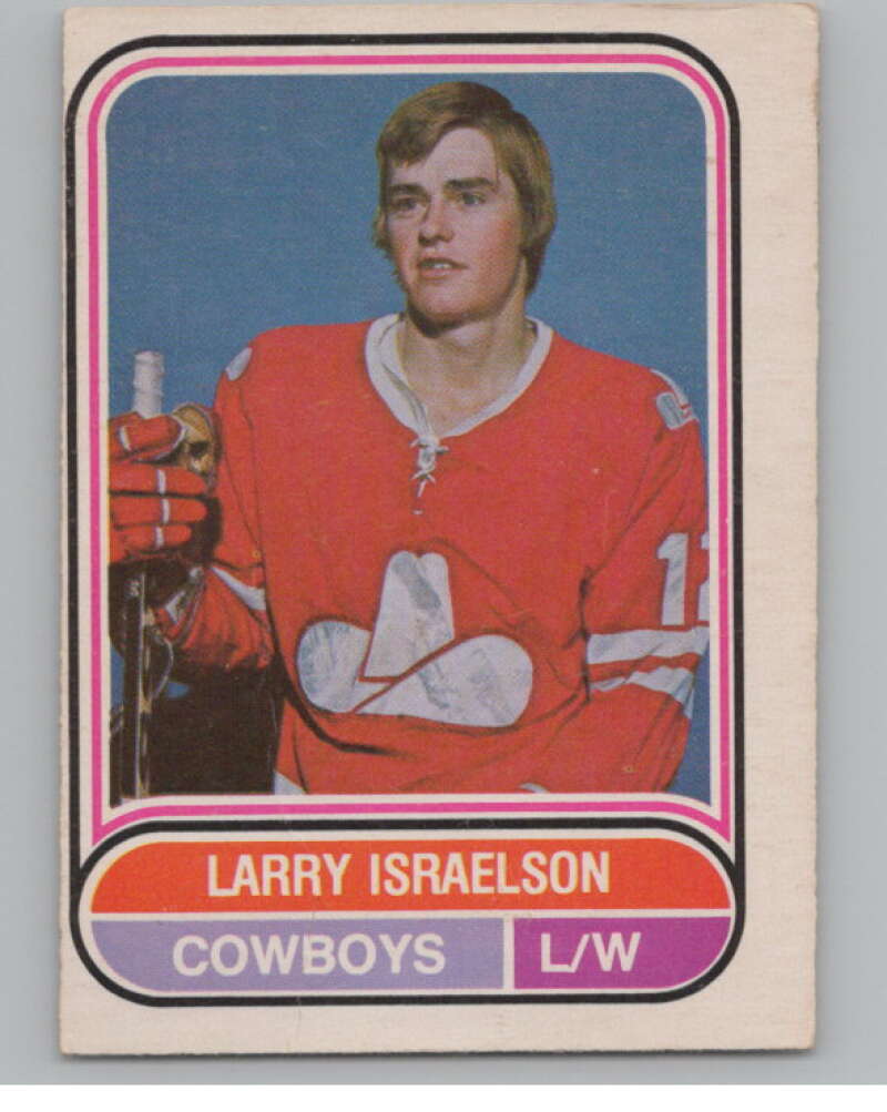 1975-76 O-Pee-Chee WHA #46 Larry Israelson  RC Rookie Calgary Cowboys  V103182 Image 1