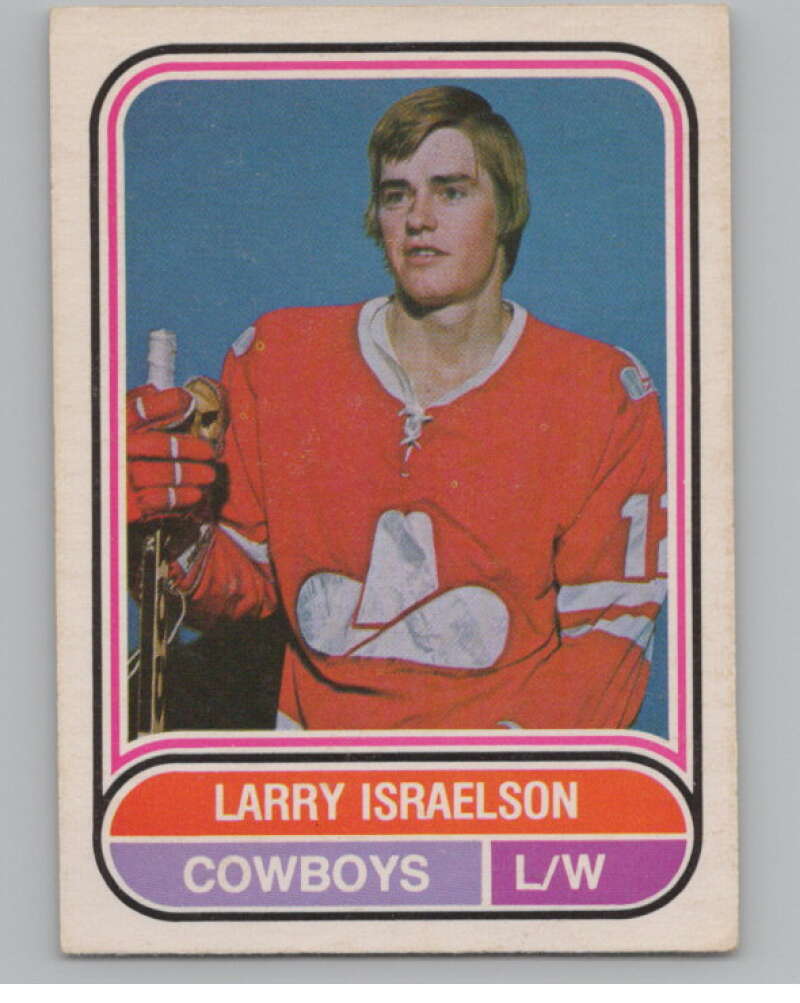 1975-76 O-Pee-Chee WHA #46 Larry Israelson  RC Rookie Calgary Cowboys  V103183 Image 1