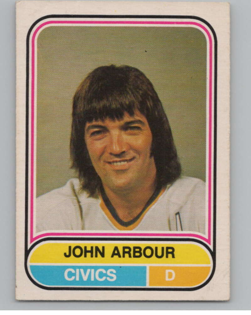 1975-76 O-Pee-Chee WHA #54 John Arbour  Ottawa Civics  V103194 Image 1
