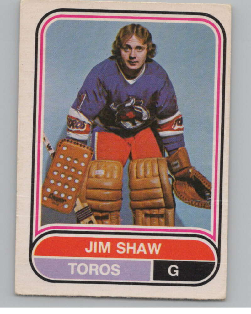 1975-76 O-Pee-Chee WHA #55 Jim Shaw  RC Rookie Toronto Toros  V103196 Image 1
