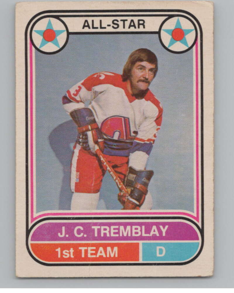 1975-76 O-Pee-Chee WHA #62 J.C. Tremblay AS  Quebec Nordiques  V103201 Image 1