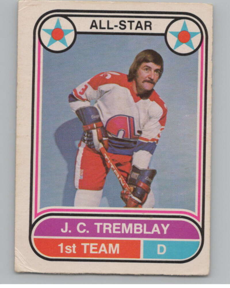1975-76 O-Pee-Chee WHA #62 J.C. Tremblay AS  Quebec Nordiques  V103202 Image 1