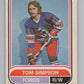 1975-76 O-Pee-Chee WHA #81 Tom Simpson  Toronto Toros  V103221 Image 1