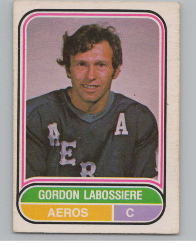 1975-76 O-Pee-Chee WHA #89 Gord Labossiere  Houston Aeros  V103238 Image 1