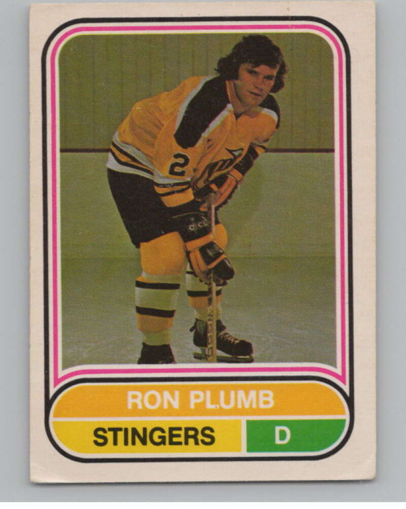 1975-76 O-Pee-Chee WHA #98 Ron Plumb  RC Rookie Cincinnati Stingers  V103247 Image 1