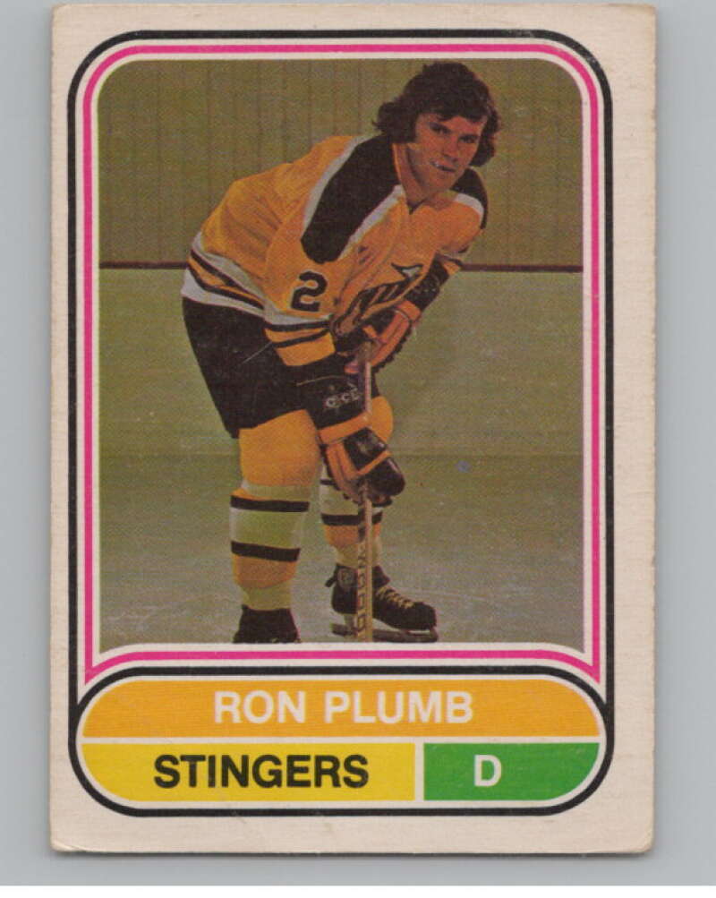 1975-76 O-Pee-Chee WHA #98 Ron Plumb  RC Rookie Cincinnati Stingers  V103248 Image 1