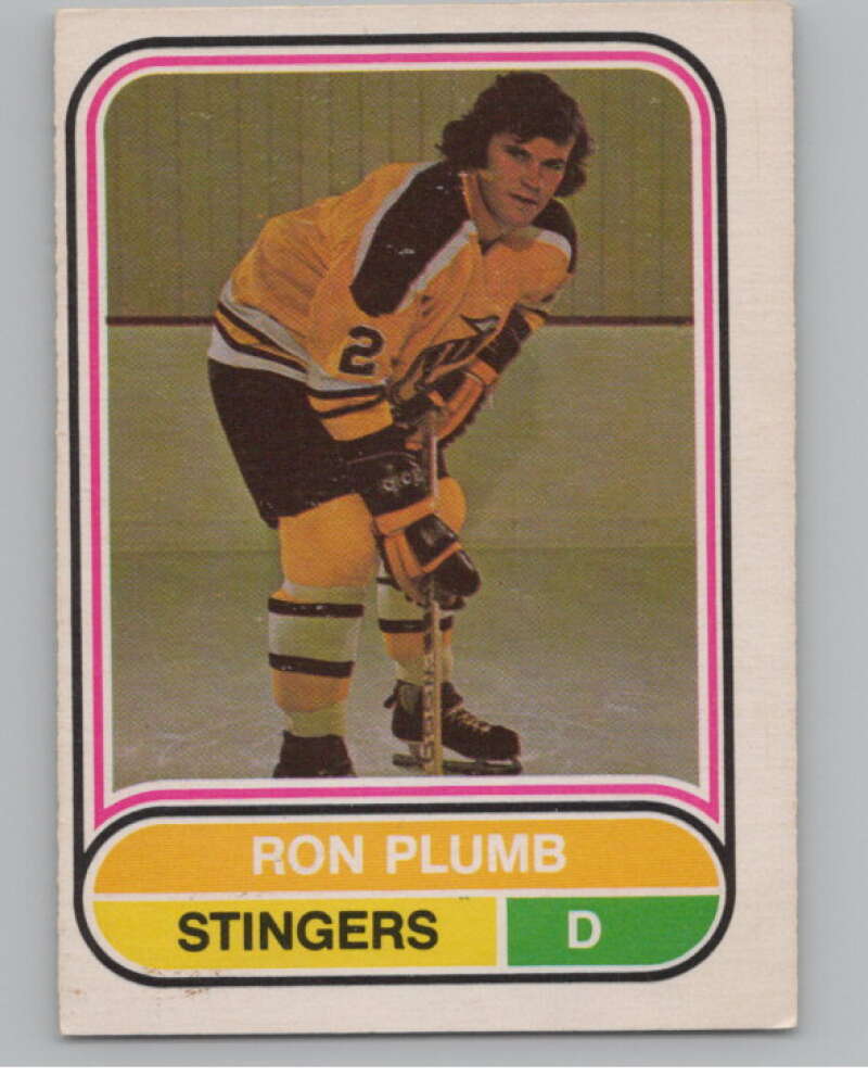 1975-76 O-Pee-Chee WHA #98 Ron Plumb  RC Rookie Cincinnati Stingers  V103249 Image 1