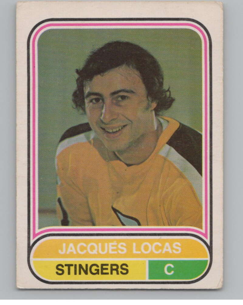 1975-76 O-Pee-Chee WHA #129 Jacques Locas  RC Rookie Cincinnati Stingers  V103293 Image 1