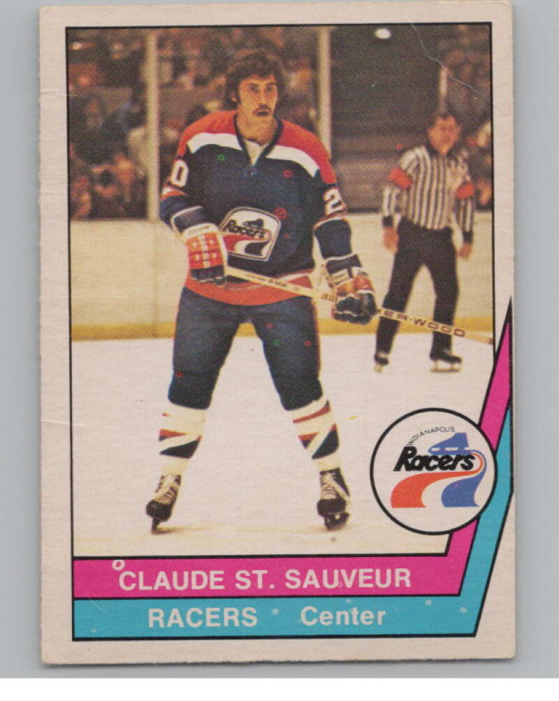 1977-78 O-Pee-Chee WHA #7 Claude St. Sauveur  Indianapolis Racers  V103300 Image 1