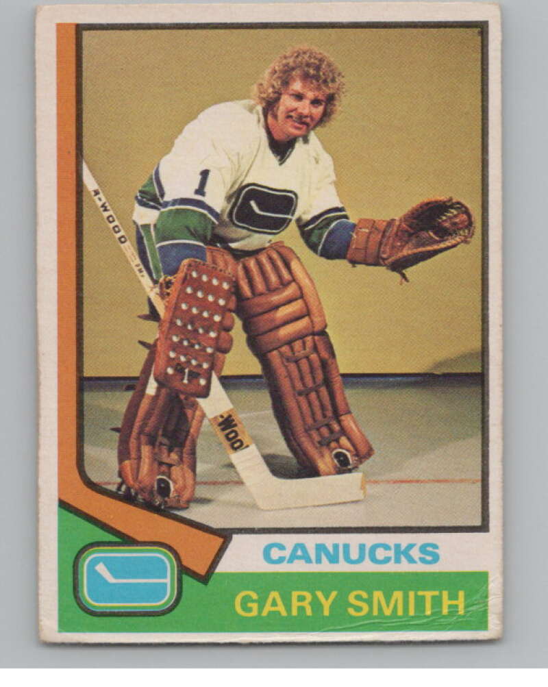 1974-75 O-Pee-Chee #22 Gary Smith NHL Vancouver Canucks  V103332 Image 1