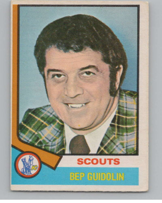 1974-75 O-Pee-Chee #34 Bep Guidolin CO NHL Kansas City Scouts  V103337 Image 1
