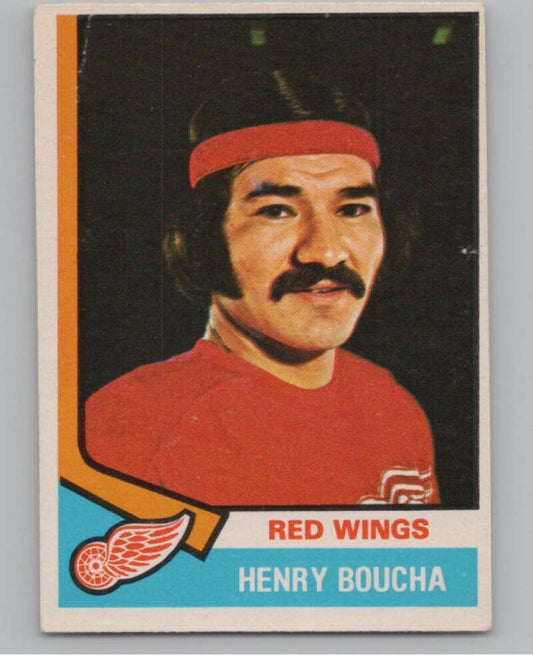 1974-75 O-Pee-Chee #38 Henry Boucha NHL Detroit Red Wings  V103340 Image 1