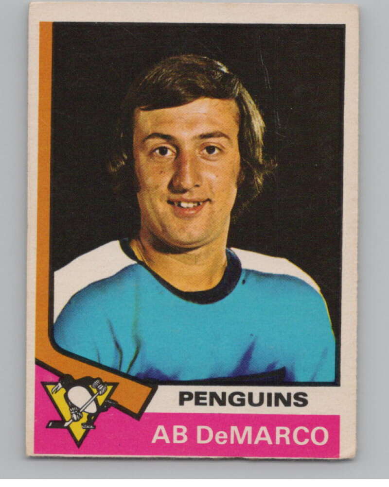 1974-75 O-Pee-Chee #89 Ab DeMarco NHL Pittsburgh Penguins  V103348 Image 1