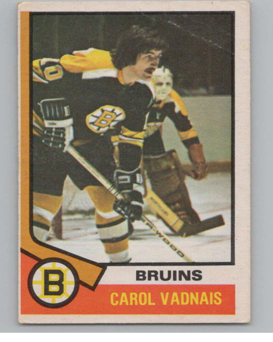 1974-75 O-Pee-Chee #165 Carol Vadnais NHL Boston Bruins  V103368 Image 1