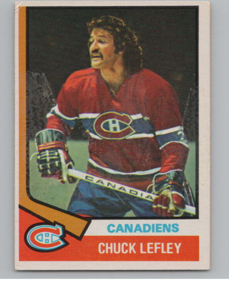 1974-75 O-Pee-Chee #178 Chuck Lefley UER NHL Montreal Canadiens  V103373 Image 1