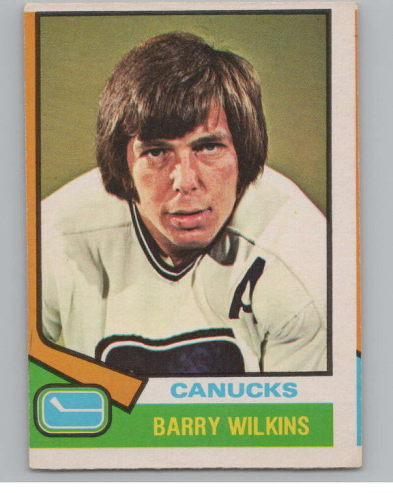 1974-75 O-Pee-Chee #182 Barry Wilkins NHL Vancouver Canucks  V103375 Image 1