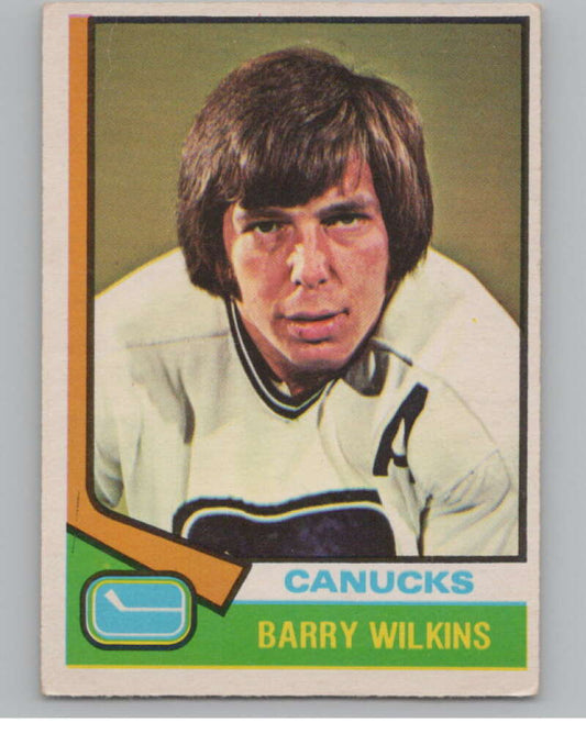 1974-75 O-Pee-Chee #182 Barry Wilkins NHL Vancouver Canucks  V103376 Image 1