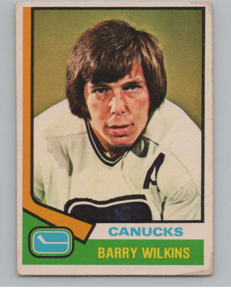 1974-75 O-Pee-Chee #182 Barry Wilkins NHL Vancouver Canucks  V103377 Image 1