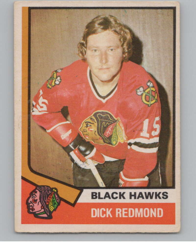 1974-75 O-Pee-Chee #186 Dick Redmond NHL Chicago Blackhawks  V103379 Image 1