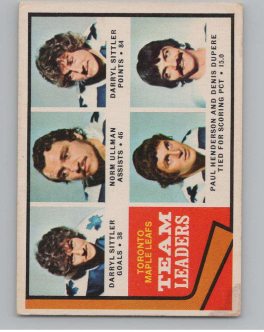 1974-75 O-Pee-Chee #219 Denis Dupere TL NHL Toronto Maple Leafs  V103401 Image 1
