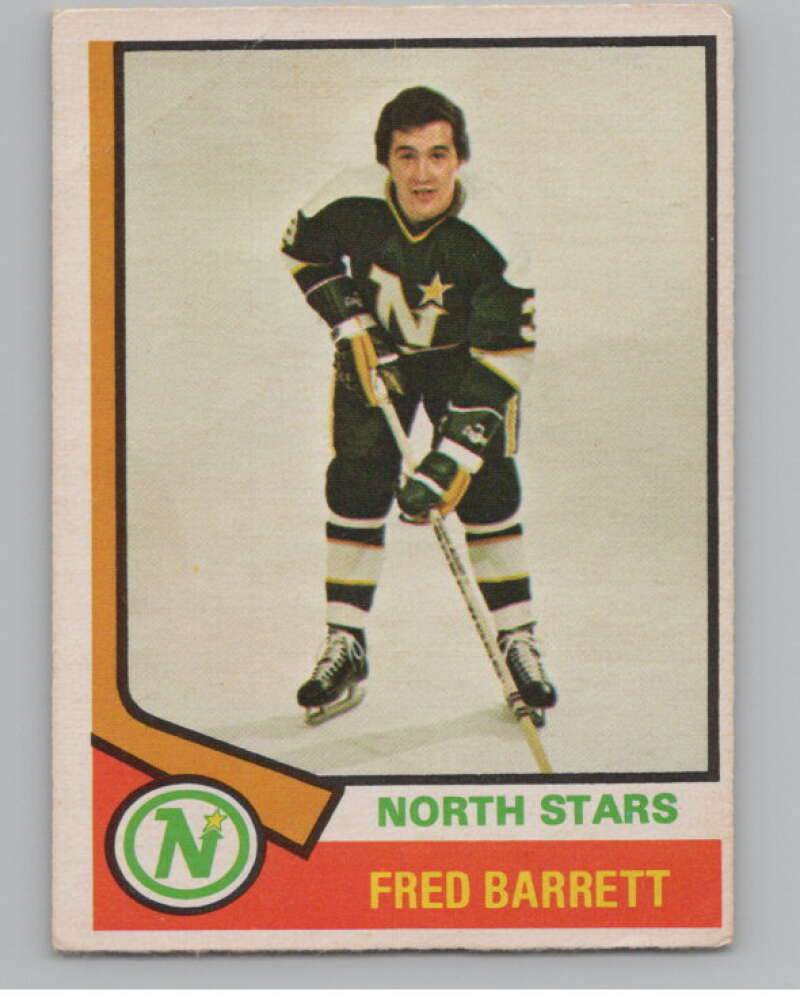 1974-75 O-Pee-Chee #234 Fred Barrett NHL Minnesota North Stars  V103404 Image 1