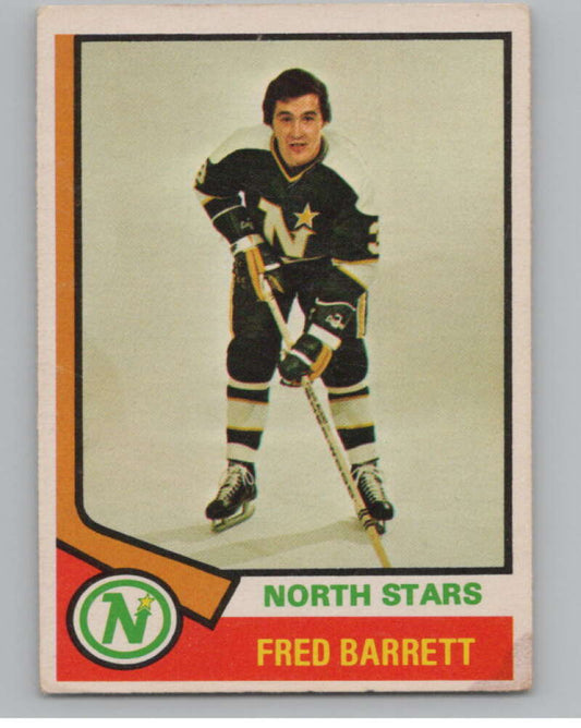 1974-75 O-Pee-Chee #234 Fred Barrett NHL Minnesota North Stars  V103405 Image 1