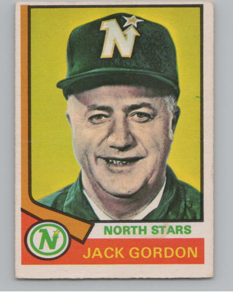 1974-75 O-Pee-Chee #238 Jack Gordon CO NHL RC Rookie North Stars  V103407 Image 1