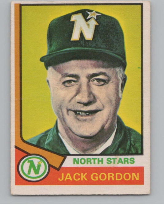 1974-75 O-Pee-Chee #238 Jack Gordon CO NHL RC Rookie North Stars  V103407 Image 1
